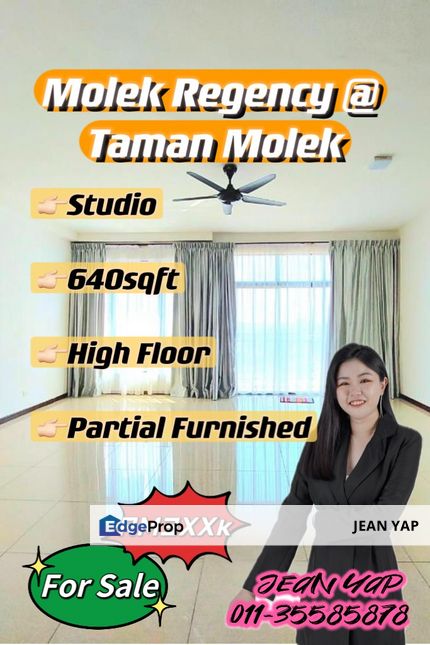 Molek Regency Studio High Floor Partial Furnished, Johor, Johor Bahru