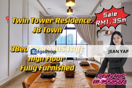 Twin Tower Residence High Floor with Furniture, Johor, Johor Bahru