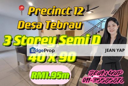 Precinct 12 Desa Tebrau 3 Storey Semi D, Johor, Johor Bahru