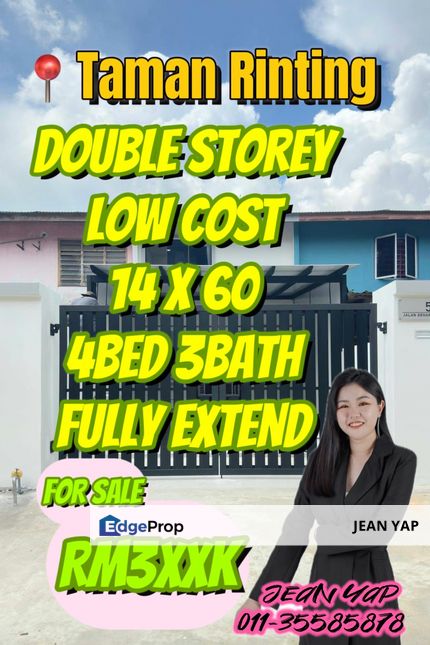 Taman Rinting Double Storey Low Cost Renovated, Johor, Masai