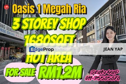 Oasis 1 Megah Ria 3 storey shop, Johor, Masai