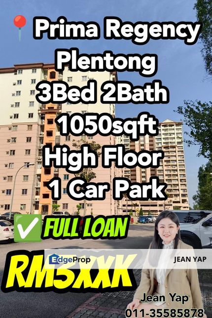 Prima Regency 3BR can Full Loan, Johor, Plentong