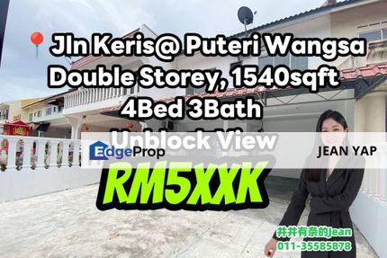 Puteri Wangsa Double Storey Unblock View, Johor, Ulu Tiram