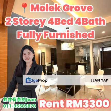 Molek Grove Double Storey Fully Furnished , Johor, Johor Bahru