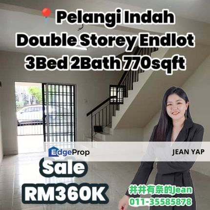 Pelangi Indah Double Storey Endlot, Johor, Ulu Tiram