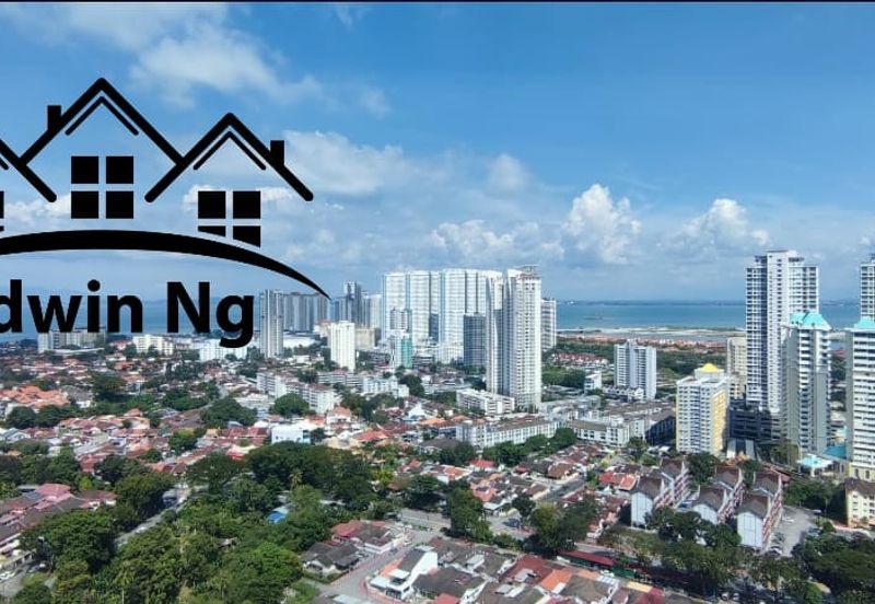 Taman Skyridge Apartment at Tanjung Tokong, High Floor, Seaview, Partially Furnished, Good Condition