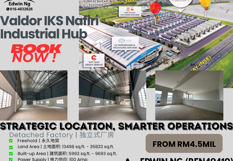Prime Freehold Detached Factory at Valdor, Taman IKS Nafiri Industrial Hub