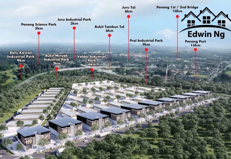 3 Storey Semi-D Builtson Light Industrial Hub at Kawasan Industri Ringan Permatang Tinggi