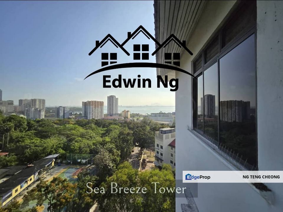 Sea Breeze Tower at Bukit Dumbar, High Floor, Partly Furnished & Renovated, 2 Carparks, Penang, Bukit Dumbar