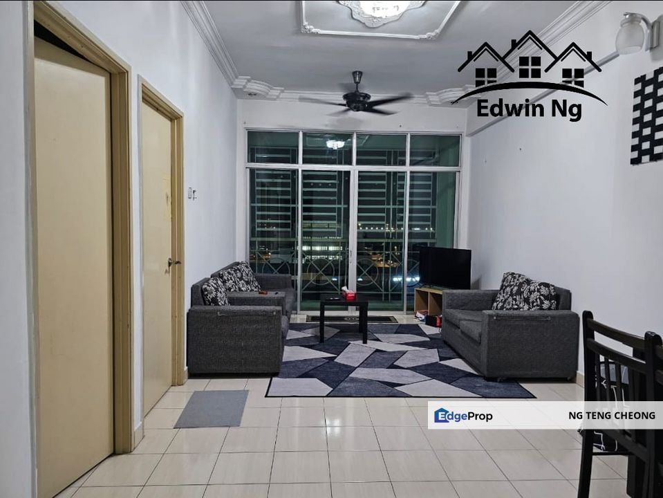 Saujana Damai Apartment at Bayan Lepas, Middle Floor, Partly Furnished, Airport View and Seaview, Penang, Bayan Lepas