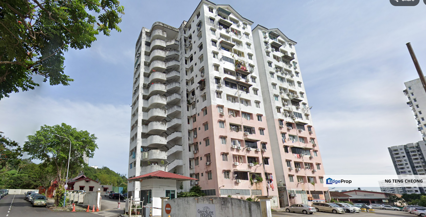 Greenlane Heights Block E at Jelutong Low Floor Unit, Partially Furnished, 1 Fix Carpark, Penang, Greenlane
