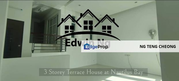 3 Storey Terrace House at Nautilus Bay, Karpal Singh Drive, Jelutong, Facing Main Road, High Visibility, Seaview, Suitable For Many Businesses, Penang, Jelutong
