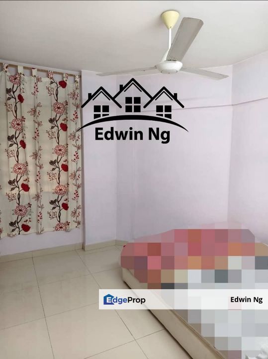 Taman Pekaka Apartment Block 33 at Sungai Dua, Low Floor, 1 Carpark, Partially Furnished & Renovated, Penang, Sungai Dua (Island)