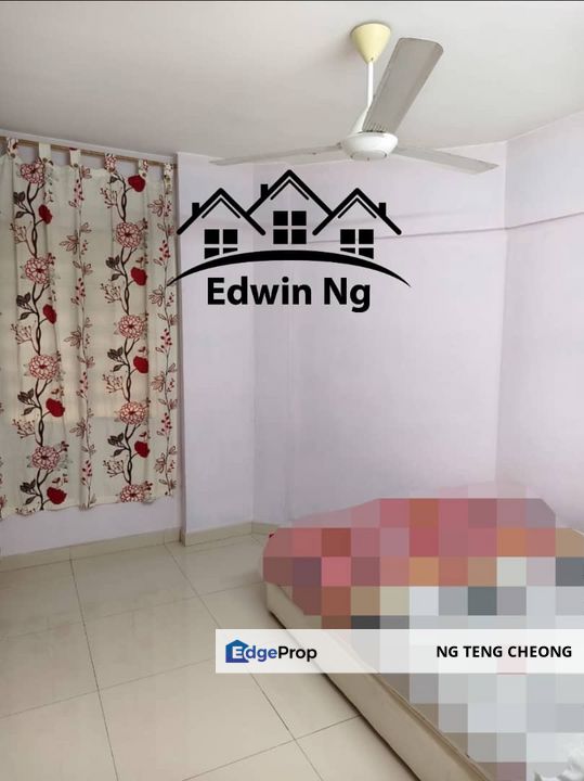 Taman Pekaka Apartment Block 33 at Sungai Dua, Low Floor, 1 Carpark, Partially Furnished & Renovated, Penang, Sungai Dua (Island)