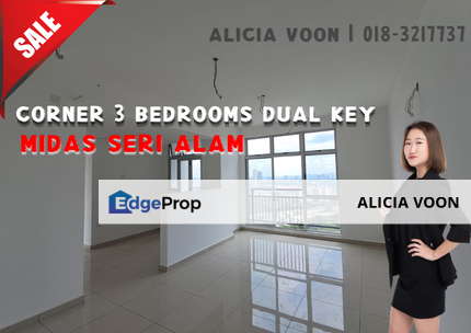 Midas Seri Alam Corner 3 Bedrooms Dual Key Brand New, Johor, Pasir Gudang