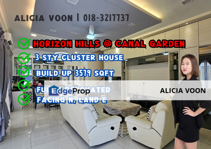 Canal Garden Horizon Hills 3 Storey Cluster House , Johor, 