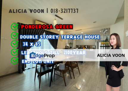 Ponderosa Green Double Storey Super Link End lot, Johor, Johor Bahru