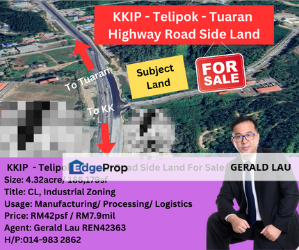 RARE BMV  I KKIP - Telipok - Tuaran Highway Road Side Land I Tanah , Sabah, Kota Kinabalu