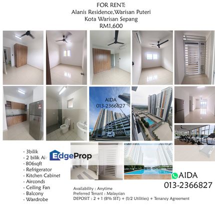 Alanis Residence, Warisan Puteri Kota Warisan Sepang RM1600, Selangor, Sepang