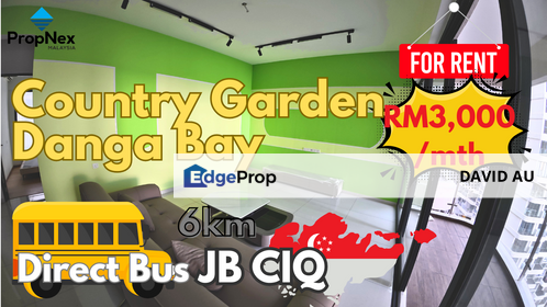[FOR RENT] Country Garden Danga Bay, Kings Bay Partial Seaview RM3,000/month, Johor, Johor Bahru