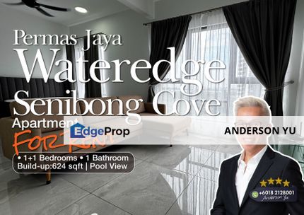 Fully Furnished with Swimming Pool View Apartment @ The Wateredge Senibong for Rent, Johor, Masai