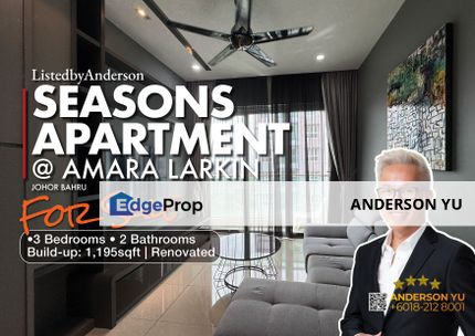 Exclusive Corner High Floor 100% Fully  Renovated Unit @ Amara Larkin For Sale, Johor, Johor Bahru