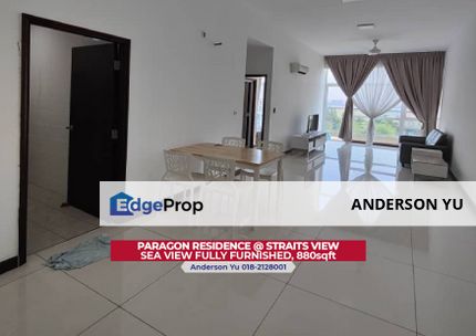 Paragon Residence @ Straits View: Fully Furnished SeaView with Spacious Balcony near CIQ in JB Twon for Rent, Johor, Johor Bahru