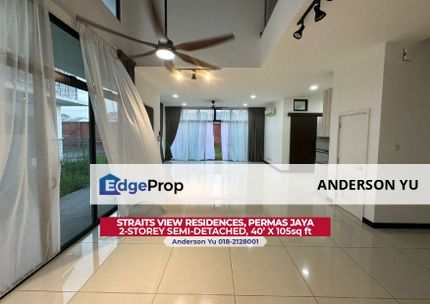 Straits View Residences: Brand New 2 Storey Semi-D, near JB Town / CIQ for Rent, Johor, Permas Jaya/Senibong