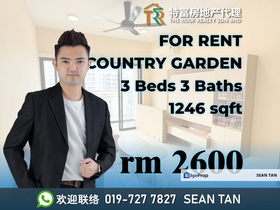 Country Garden 3 Bed 3 Bath For Rent, Johor, Johor Bahru