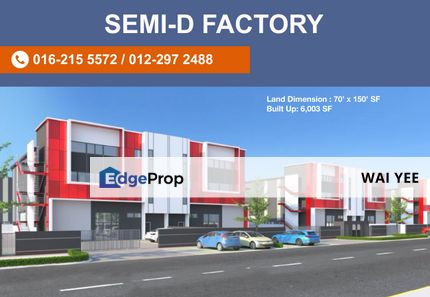 Central Hub Puncak Alam @ New launch 3 Storey Semi-D Factory , Selangor, Bandar Puncak Alam