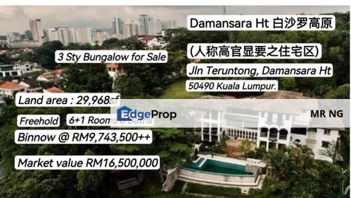 Damansara Ht, Jln Teruntong 3 Sty Bungalow, Kuala Lumpur, Damansara Heights