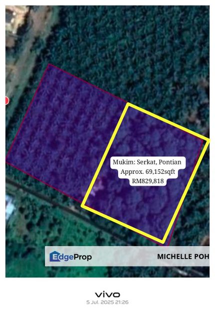 For Sale Agricultural Land Freehold 1.5875 Acres, Johor, Pontian