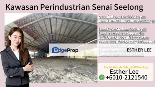 Kawasan Perindustrian Senai Seelong, Detached Factory, Medium Industry For rent, Johor, Senai