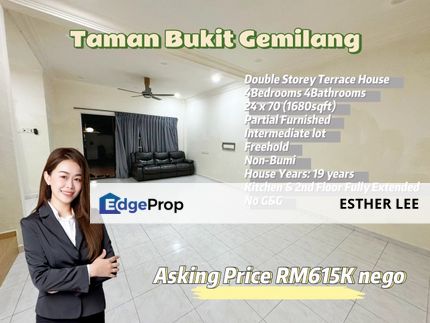 Taman Bukit Gemilang, Skudai Partial Furnished For Sale, Johor, Skudai