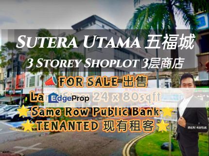 Sutera Utama Tenanted Shop For Sale , Johor, Skudai