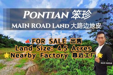 Pontian MAIN ROAD Land Nearby Factory