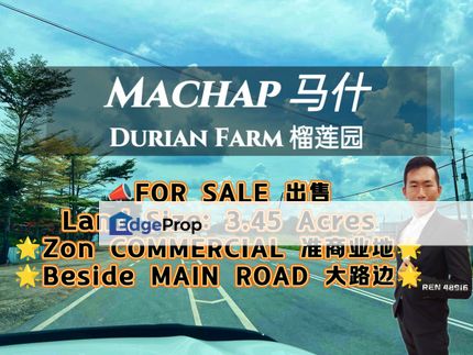 Simpang Renggam Machap MAIN ROAD Zon Commercial Land For Sale, Johor, Kluang