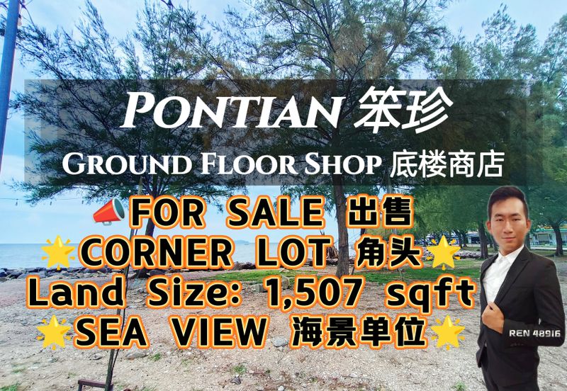 Pontian TENANTED CORNER Shop For Sale 