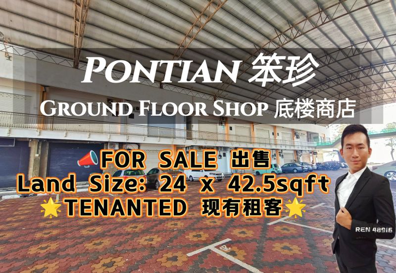 Pontian TENANTED Shop For Sale 