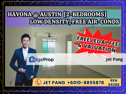 Mount Austin Havona 2-Bedrooms Developer LAST Unit! Freehold Foreigner Eligible to Buy - Free Legal Fees Great ROI Investment - Low Density Living , Johor, Johor Bahru