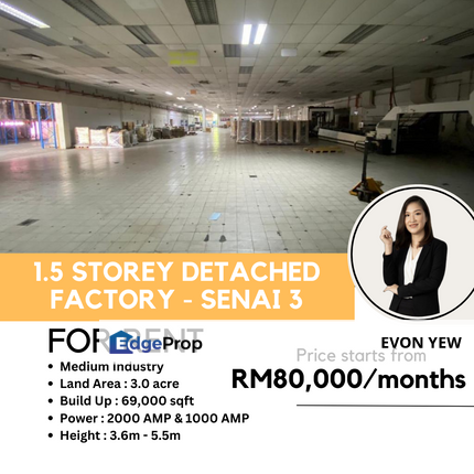Senai 3 Factory Warehouse For Reant and Sales, Johor, Senai