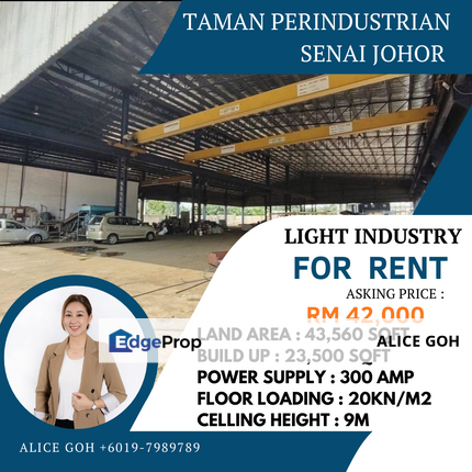 Taman Perindustrian Senai Detached Factory For Rent, Johor, Senai
