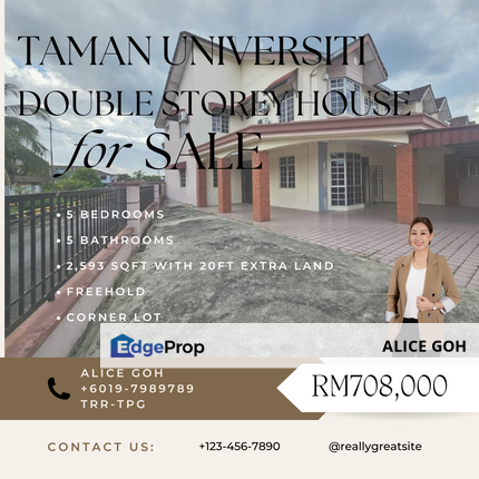 Taman Universiti Skudai Corner Terrace House For Sale, Johor, Skudai