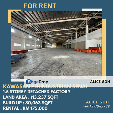 Kawasan Perindustrian Senai 1.5 Storey Detached Factory, Johor, Senai