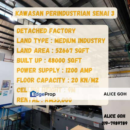 Kawasan Perindustrian Senai 1.5 Storey Detached Factory, Johor, Senai