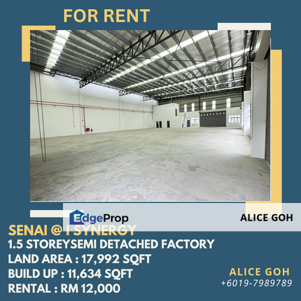 Senai I Synergy Semi Detached Factory For Rent, Johor, Senai