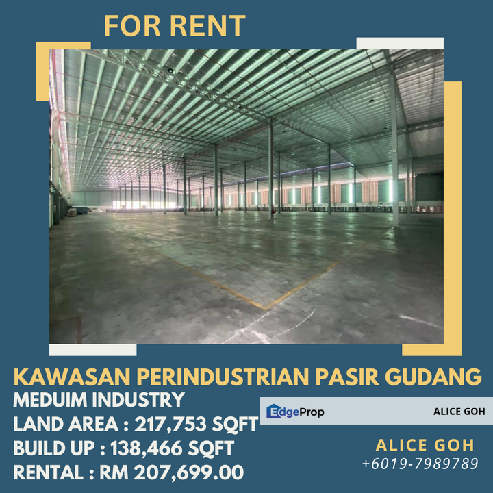 Kawasan Perindustrian Pasir Gudang Detached Factory/Warehouse For Rent ...