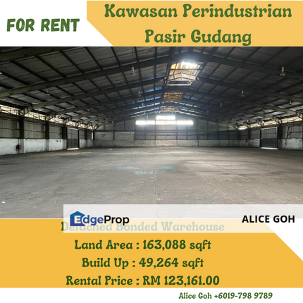 Perindustrian Pasir Gudang Johor Port Detached Bonded Warehouse To Rent, Johor, Pasir Gudang