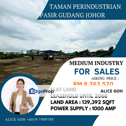 Perindustrian Pasir Gudang Johor Industry Land For Sale, Johor, Pasir Gudang