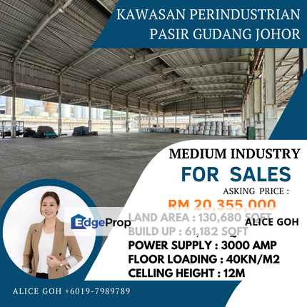 Perindustrian Pasir Gudang Detached For Sale, Johor, Pasir Gudang